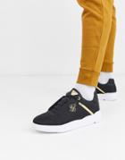 Siksilk Sneakers In Black With Gold Detail And Logo