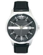 Armani Exchange Black Leather Strap Watch Ax2101 - Black