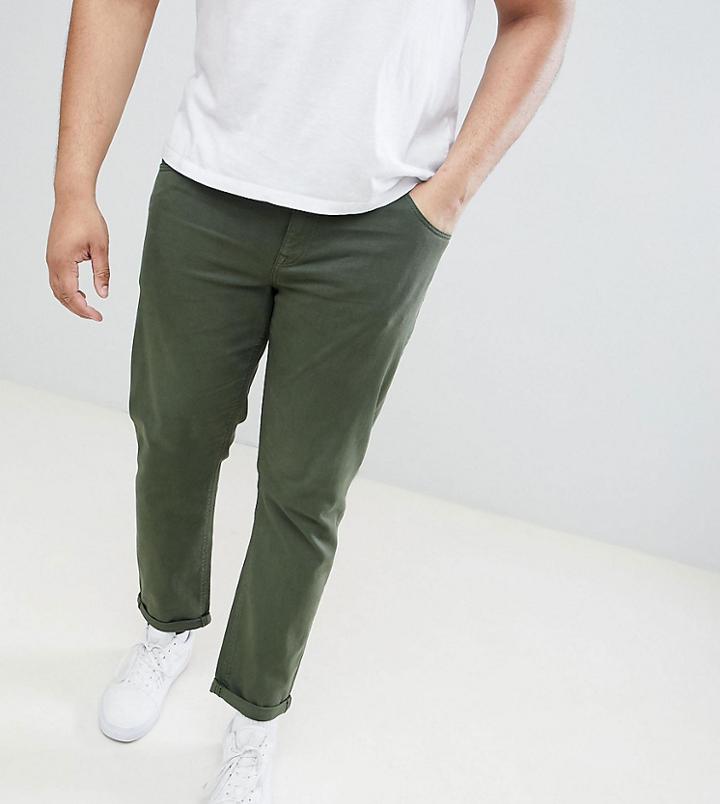 Asos Design Plus Slim Jeans In Green - Green
