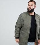 Replika Plus Quilted Jacket In Army Green - Green