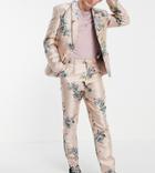 Reclaimed Vintage Inspired Couture Suit Pants In Floral Print-pink