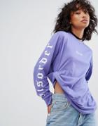 Wasted Paris Long Sleeve Skate Top With Chaos Disorder Print - Purple