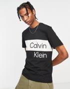 Calvin Klein Jeans Institutional Blocking T-shirt In Black