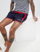 Luke Sport Chopper Harris Swim Shorts In Navy/red - Navy