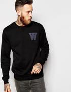 Wood Wood Sweatshirt With Aa Logo - Black