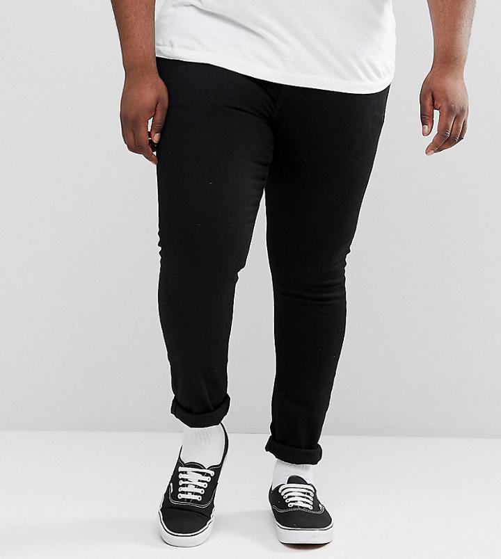 Asos Plus Extreme Super Skinny Jeans In Black - Blue