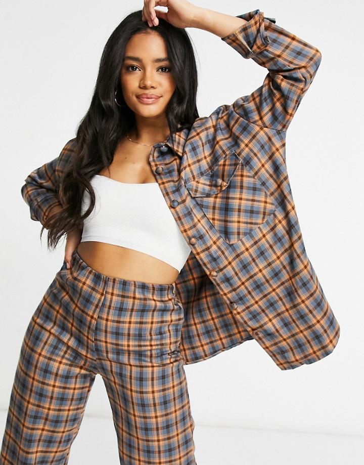 Heartbreak Oversized Matching Shirt In Multi Check