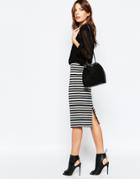 Sisley Body-conscious Midi Skirt In Stripe - 903