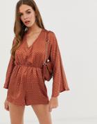In The Style Dani Dyer Kimono Sleeve Romper - Multi