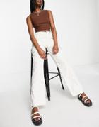 Asos Design 00's Low Rise Cargo Pants In Oatmeal-neutral