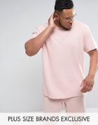 Puma Plus Waffle Oversized T-shirt In Pink Exclusive To Asos - Pink