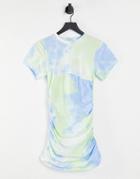 The Couture Club Tie Dye Ruched Side Mini Dress-multi