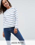 Asos Petite Stripe T-shirt In Baby Loop Back - Multi