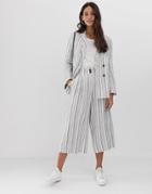 Asos Design Gutsy Linen Culottes In Stripe-multi