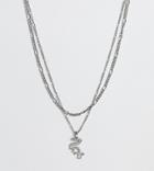Reclaimed Vintage Inspired Multirow Chain 90s Dragon Necklace - Silver