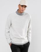Adpt Sweatshirt With High Neck And Reverse Sweatshirt Detail - Gray
