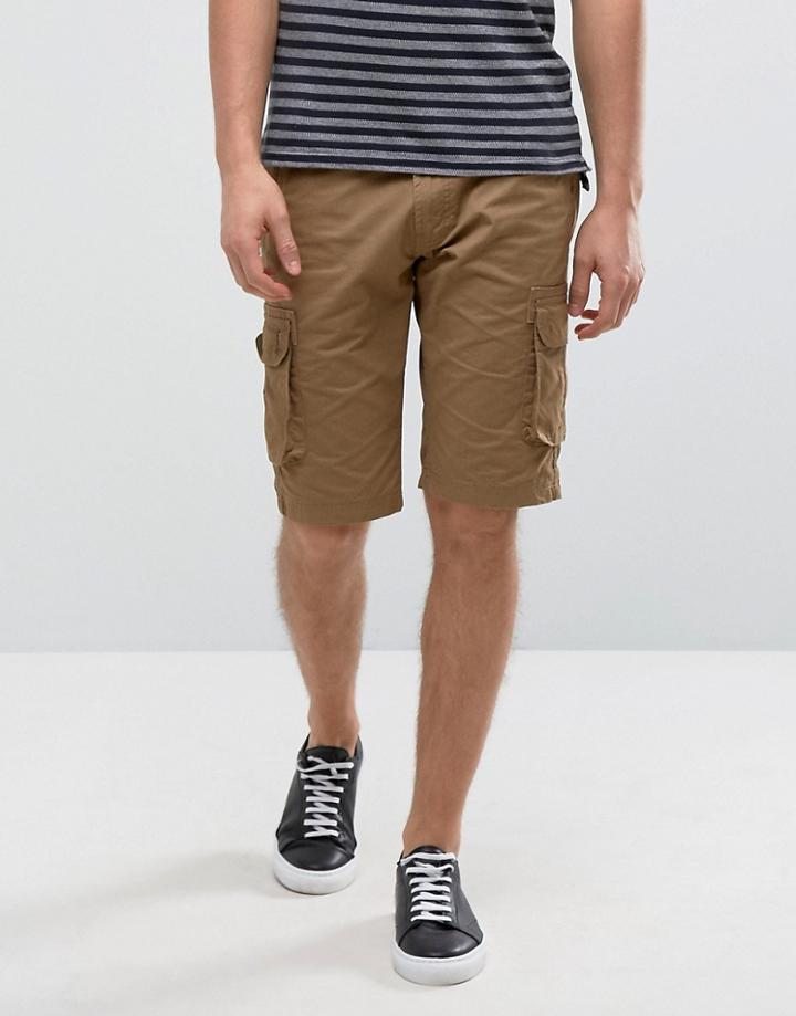 Solid Cargo Shorts - Beige