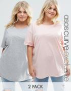 Asos Curve 2 Pack Oversized T-shirt - Multi