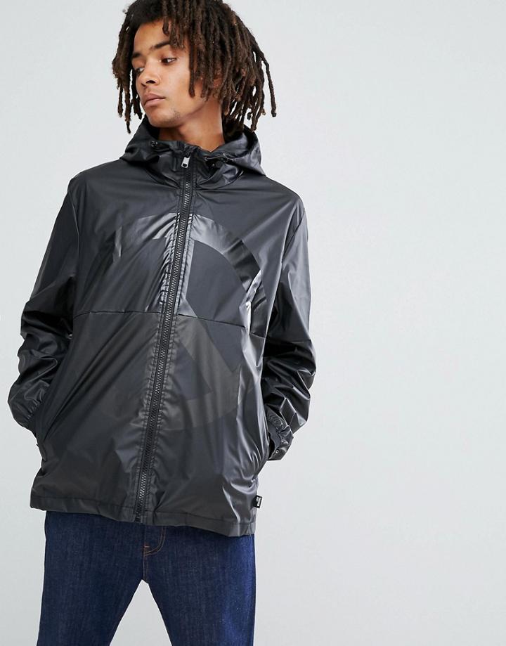 Love Moschino Peace Logo Windbreaker Jacket - Black