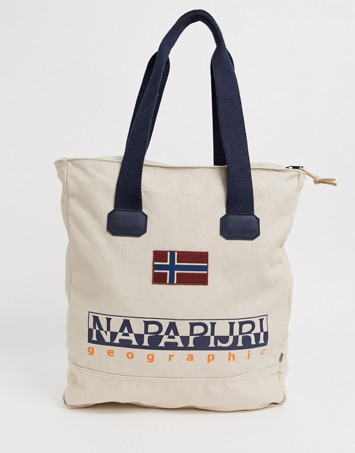 Napapijri Sporta Tote Bag In Cream