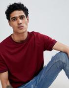 Brave Soul Double Striped Trim T-shirt - Red