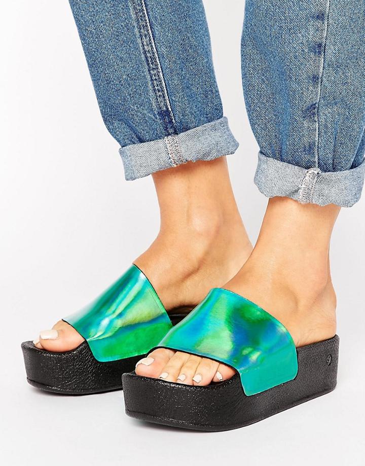 Sixtyseven Flatform Slide Flat Sandal - Green