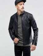 Troy Faux Leather Jacket - Black