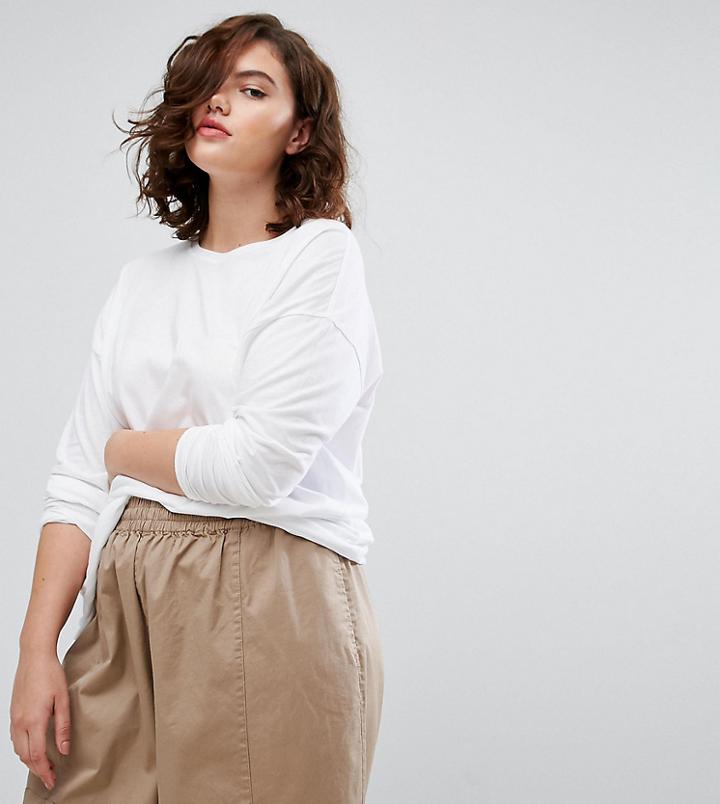 Asos Curve Oversized Longline T-shirt - White