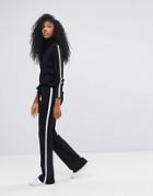 Only Knitted Pants With Stripe - Black