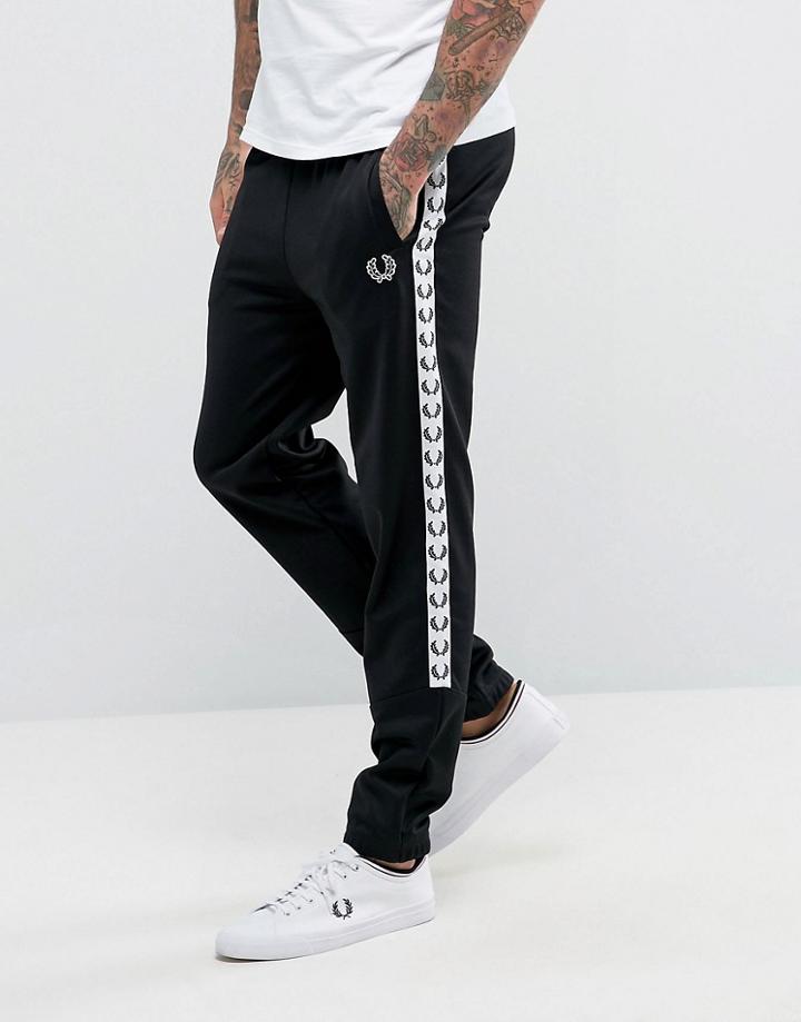 Fred Perry Sports Authentic Slim Fit Taped Track Pant Black - Black