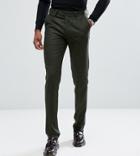Gianni Feraud Tall Slim Fit Green Donnegal Wool Blend Suit Pants - Green