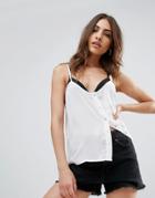 Brave Soul Tiana Button Through Cami Tank - Cream