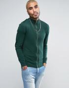 Asos Cotton Track Top In Green - Green
