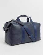 Ted Baker Holding Leather Carryall In Navy