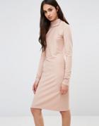 Re: Dream Twist Knit Dress With Gathered Side - Pink