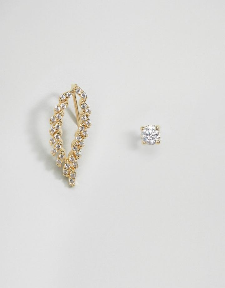 Limited Edition Crystal Wing Stud Ear Climber Pack - Gold