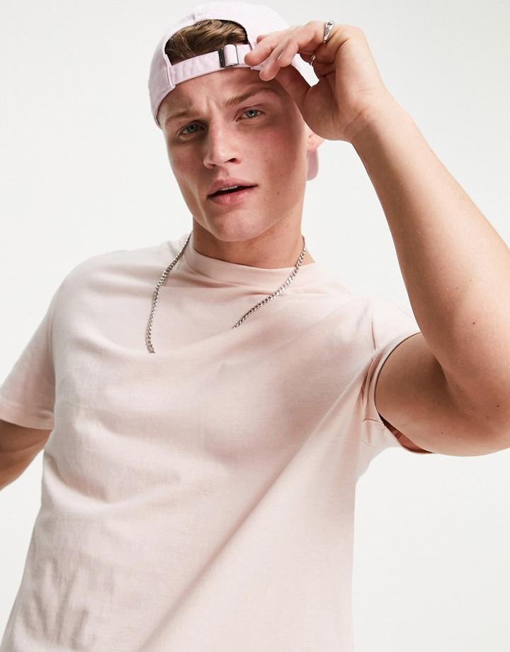 Asos Design Organic Relaxed Fit T-shirt In Light Pink