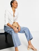 Asos Design Long Sleeve Fitted Shirt In Stretch Cotton In White