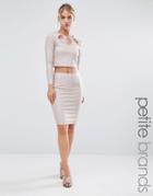 Miss Selfridge Petite Metallic Midi Pencil Skirt - Pink