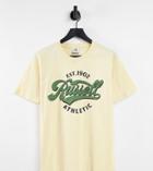 Russell Athletic Plus Crew Neck T-shirt In Italian Straw-navy
