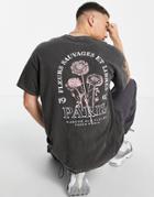 New Look Oversized T-shirt With Paris Floral Print In Black