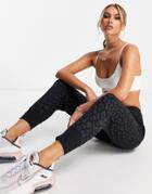 Nike Training Dri-fit All Over Leopard Print Cuffed Sweatpants In Black