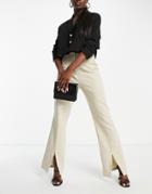 4th & Reckless Front Spilt Pant In Stone-neutral
