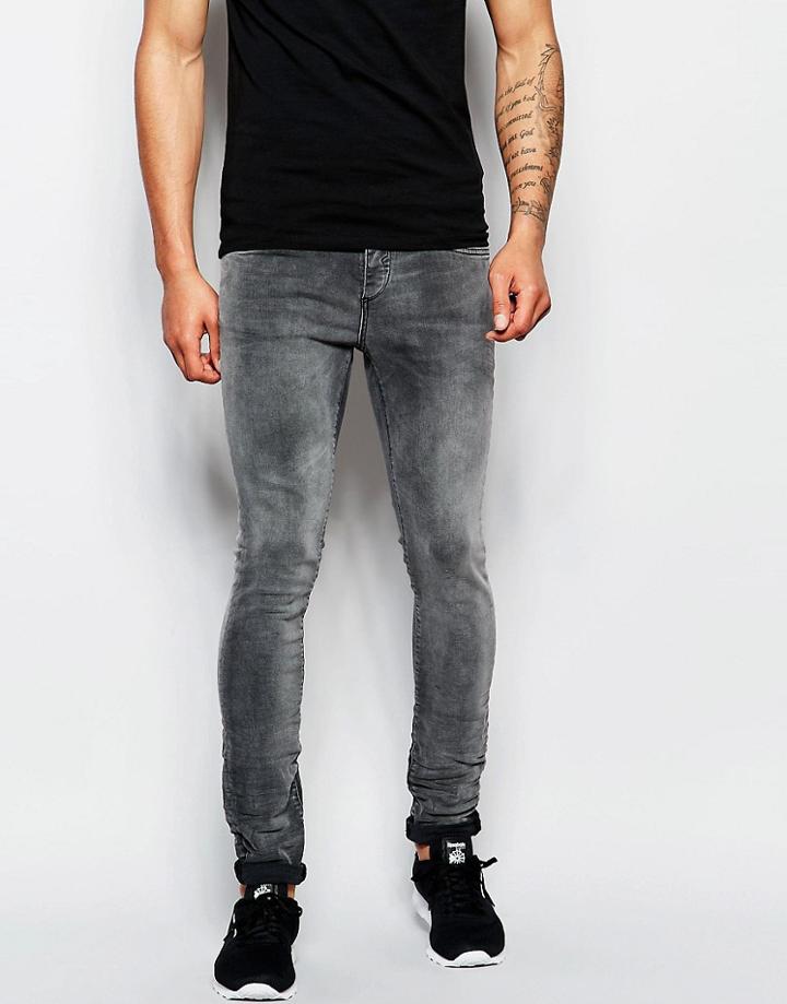 Selected Homme Washed Gray Jeans In Skinny Fit - Gray