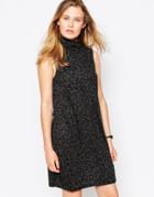 Vila Sleeveless Rollneck Jersey Body-conscious Dress - Black Leopard
