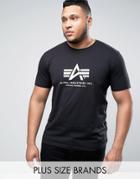 Alpha Industries Plus Logo T-shirt Regular Fit In Black - Black