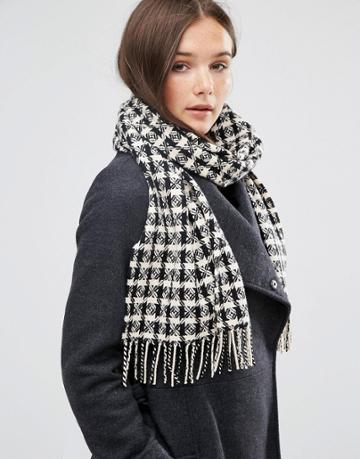 Royal Speyside 100% Cashmere Alpine Check Scarf - Black