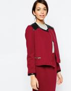 Traffic People Zip It Jacket In Quilted Fabric - Red