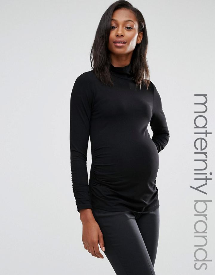 Isabella Oliver Roll Neck Top - Black