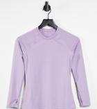 Asos 4505 Petite Icon Long Sleeve Slim-fit Top-purple
